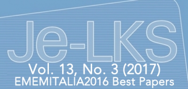 Je-LKS: Online il numero 3, Vol. 13 del 2017 con i migliori lavori presentati a EMEMITALIA2016